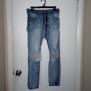 Diesel Distressed Denim Drawstring Jogger Jeans Size 26